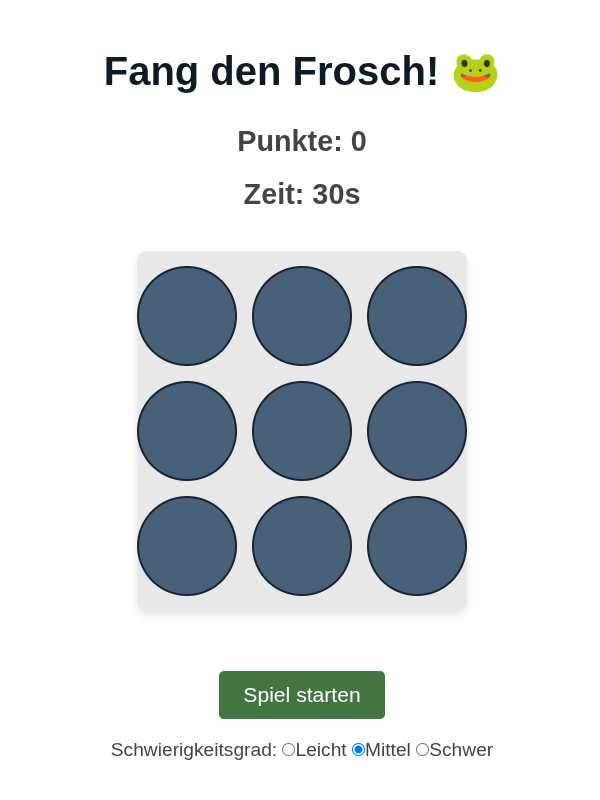Spiel: Fang den Frosch