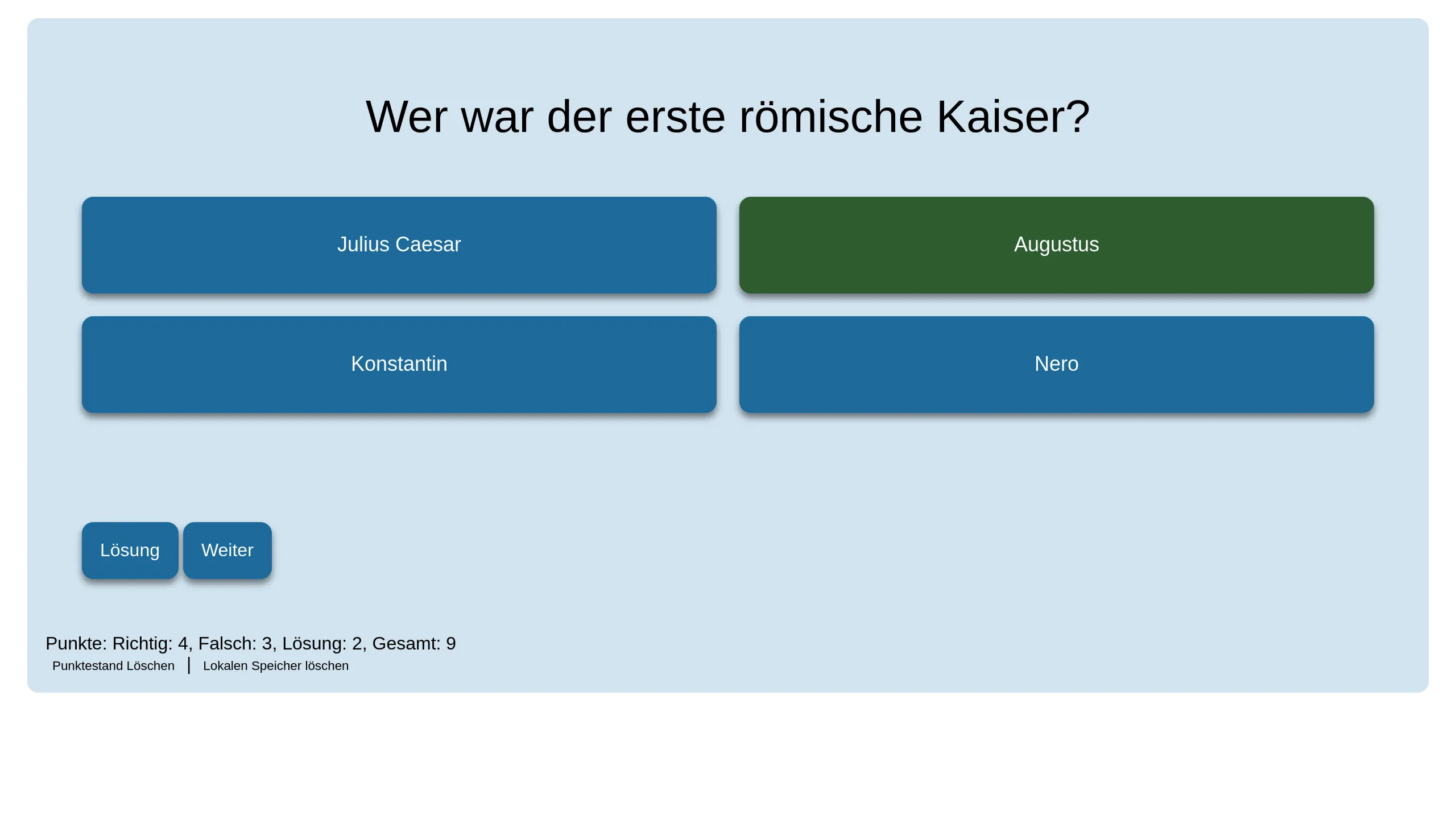 Quiz-App Vorschau