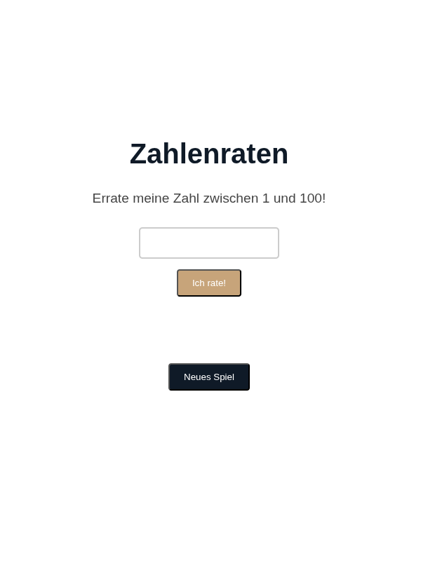 Spiel: Zahlenraten